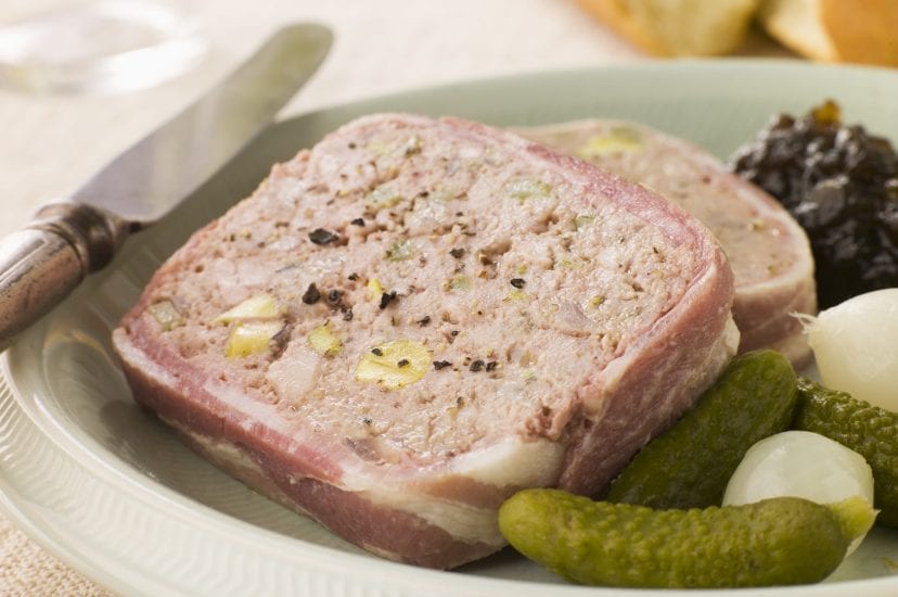 Pate Campagne with Cornichons and Confit Onions